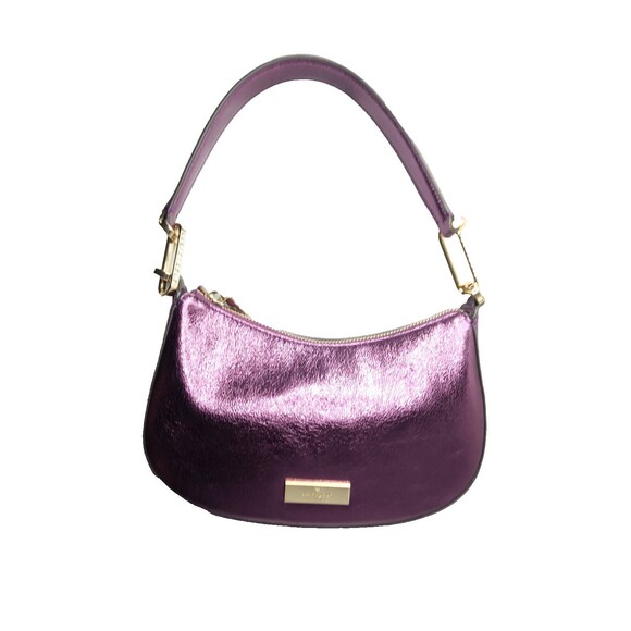 Kate Spade Nina Shoulder Bag Metallic Dark Raspberry MSRP $369 - Picture 4 of 11